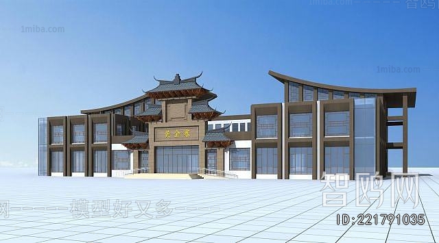 New Chinese Style Appearance Of Commercial Building