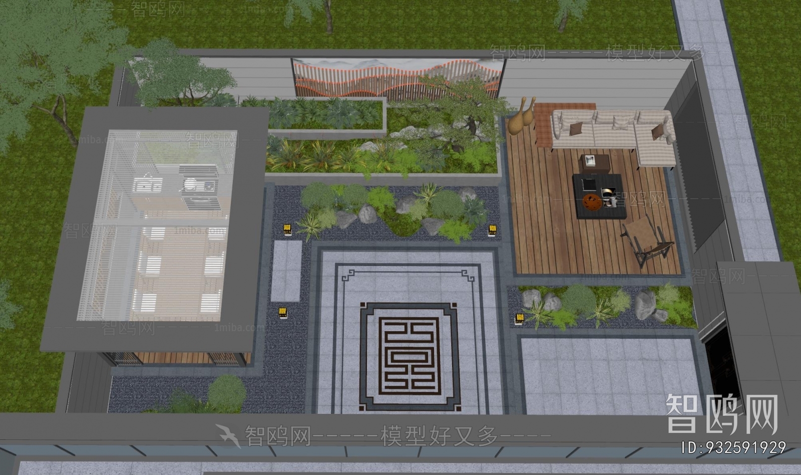 New Chinese Style Courtyard/landscape