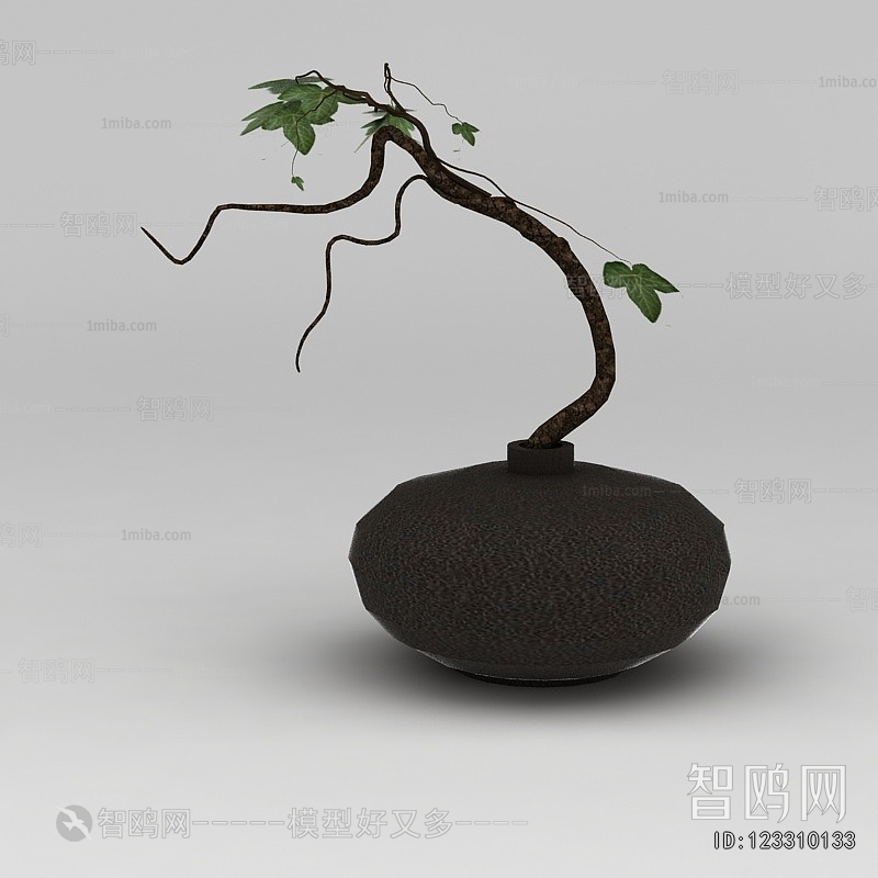 Modern Potted Green Plant