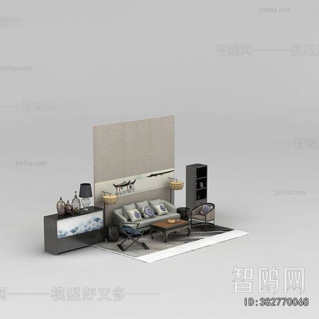 New Chinese Style Sofa Combination