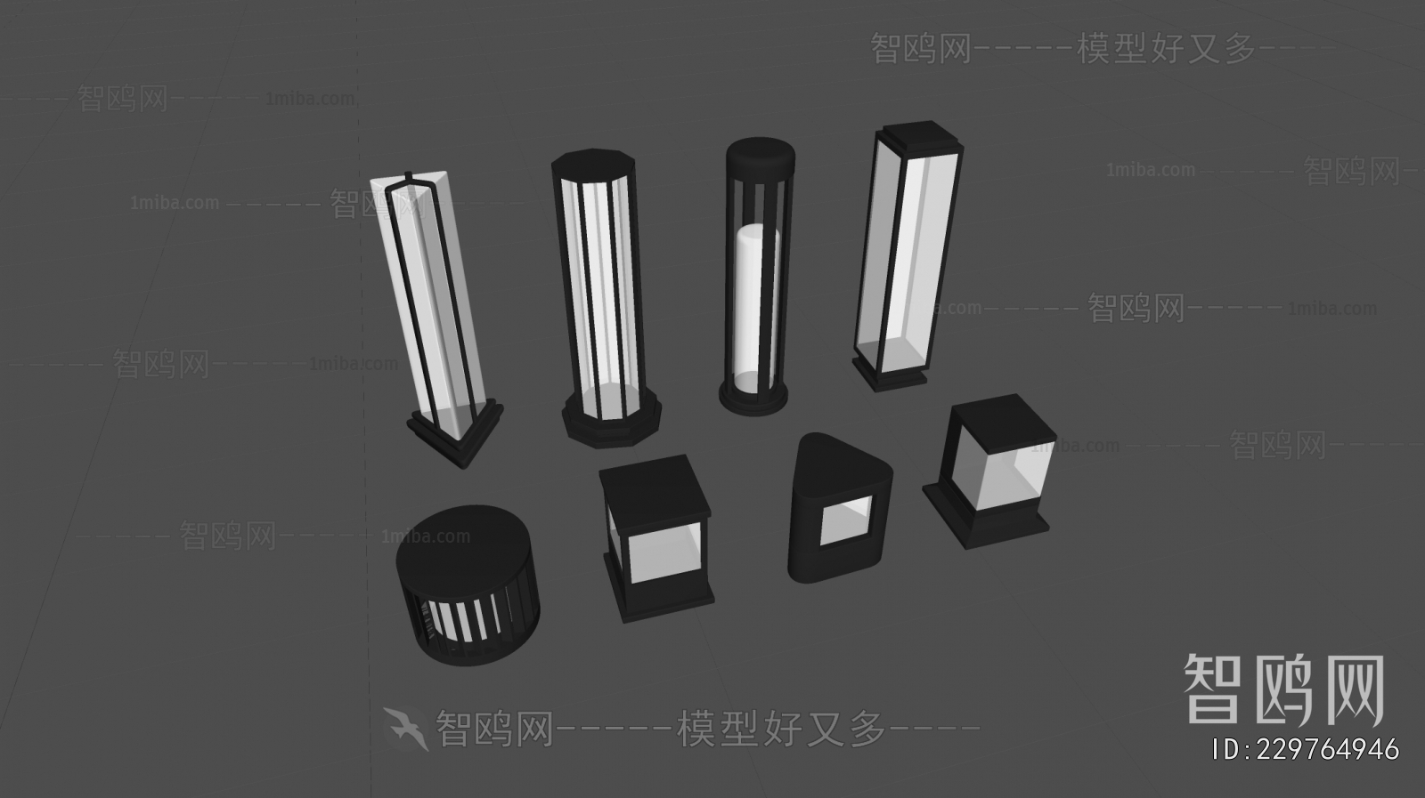 现代户外庭院景观灯组合