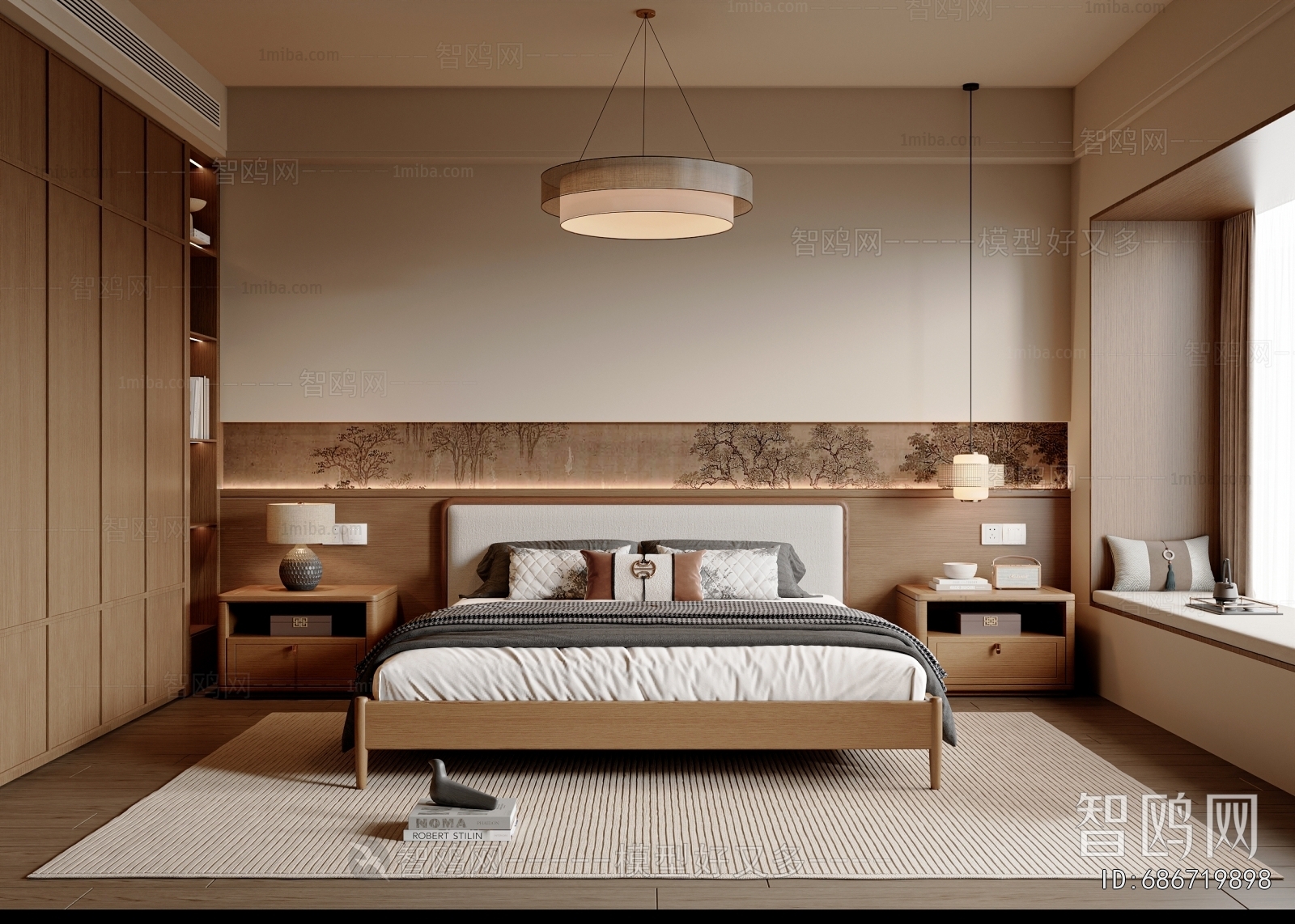 New Chinese Style Bedroom