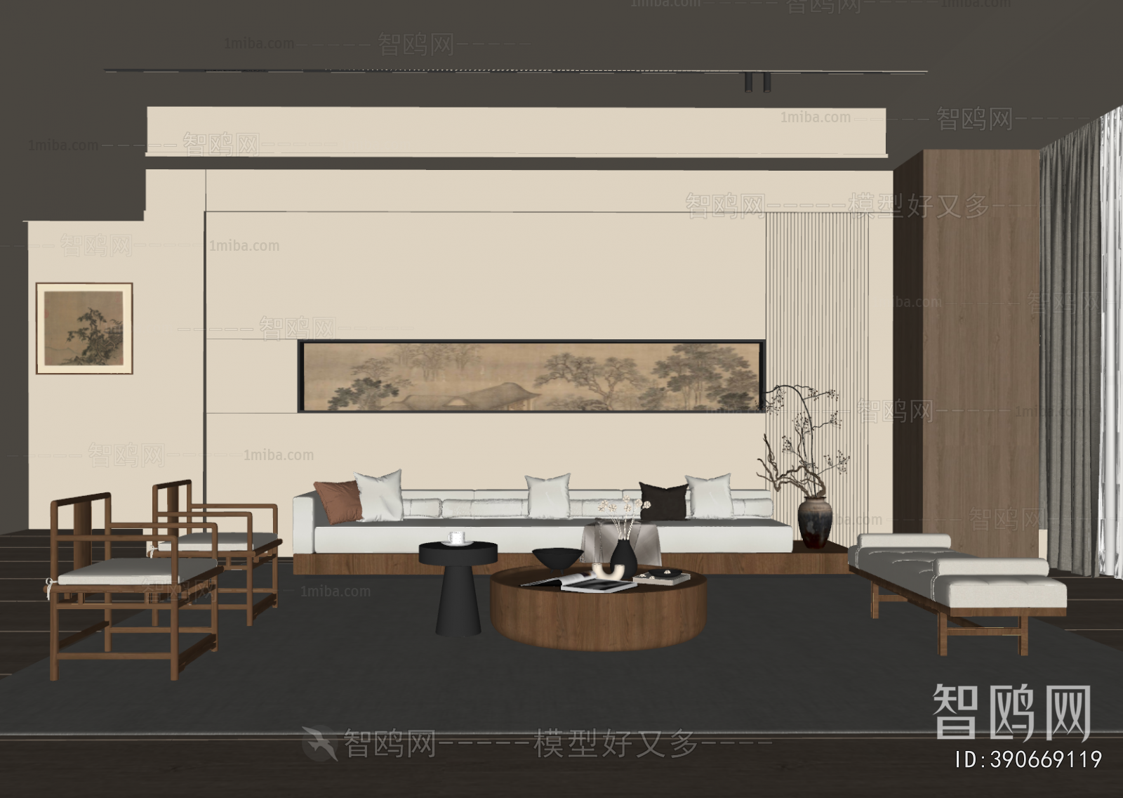 New Chinese Style A Living Room