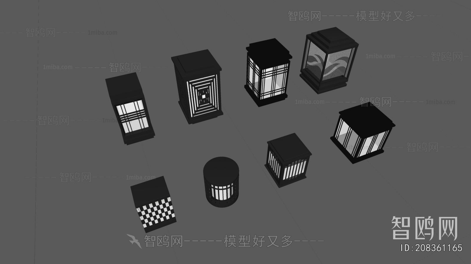 现代户外庭院景观灯组合