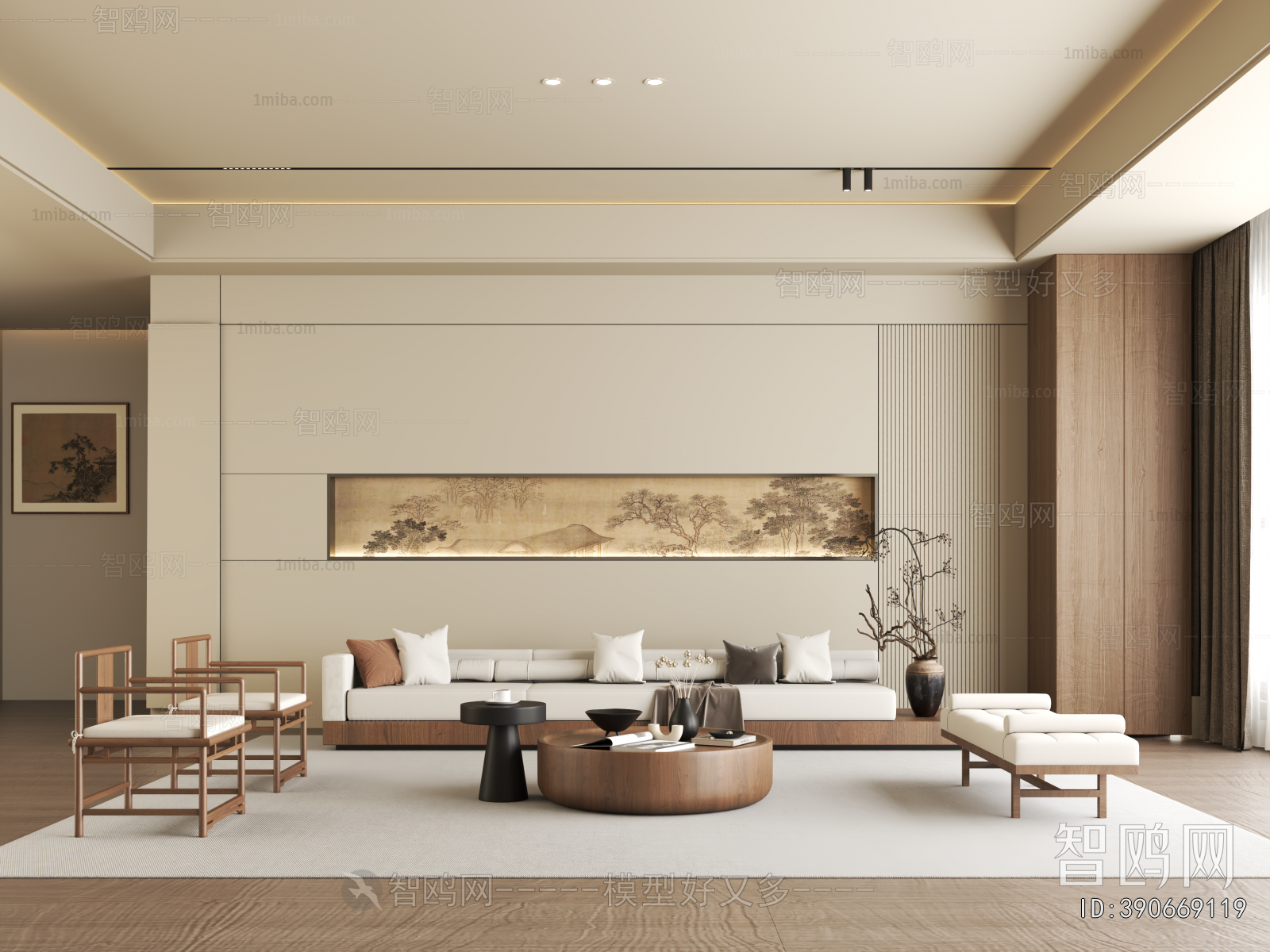 New Chinese Style A Living Room