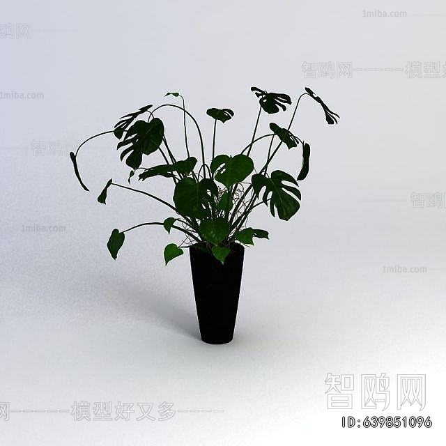 Modern Potted Green Plant
