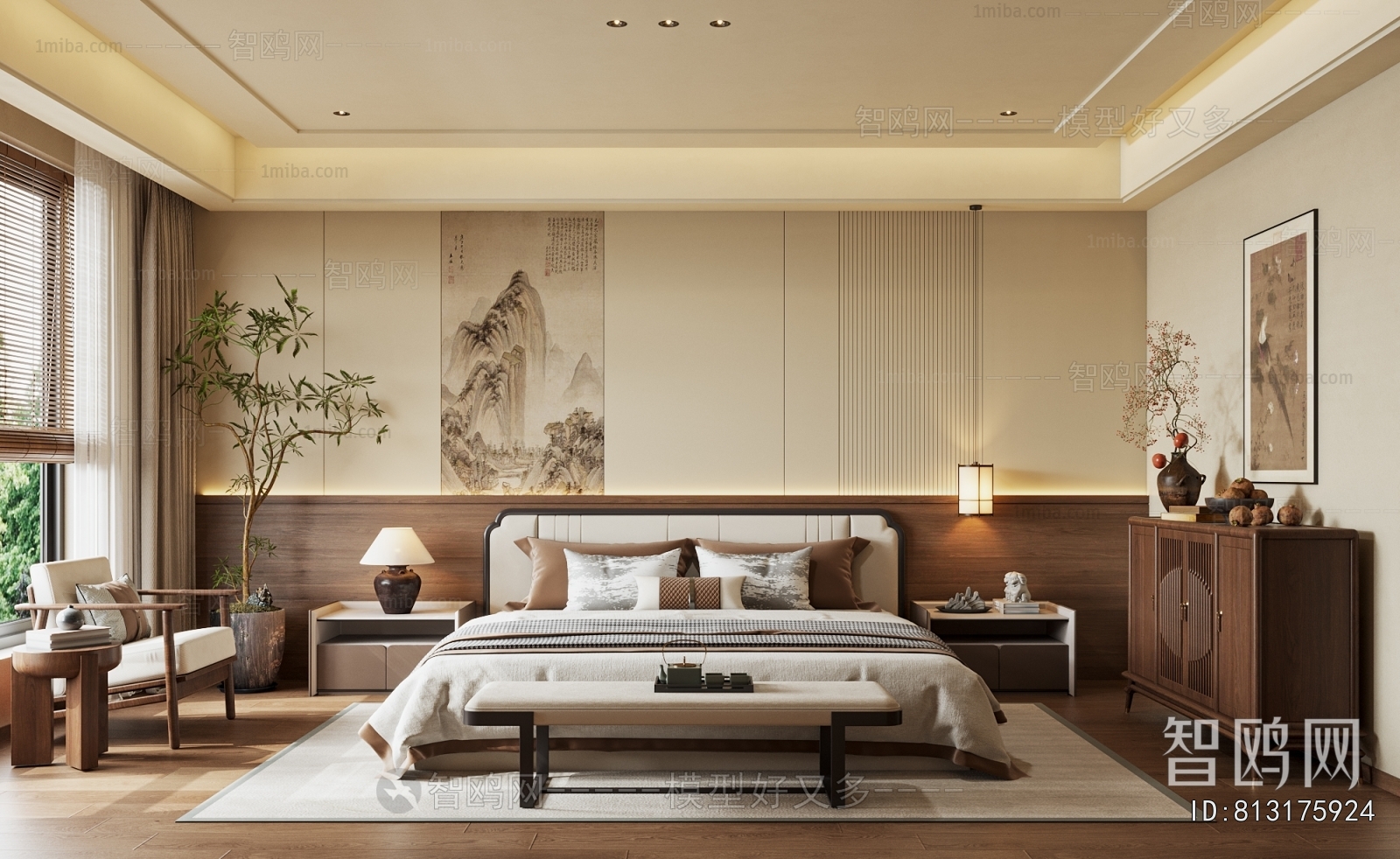 New Chinese Style Bedroom