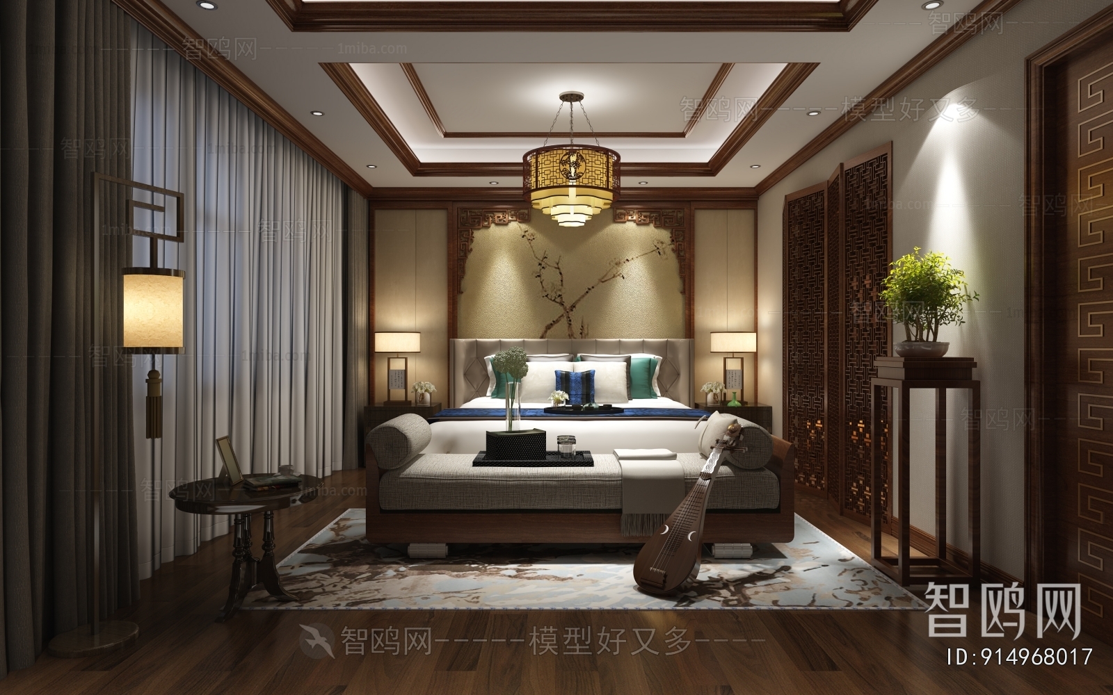 New Chinese Style Bedroom