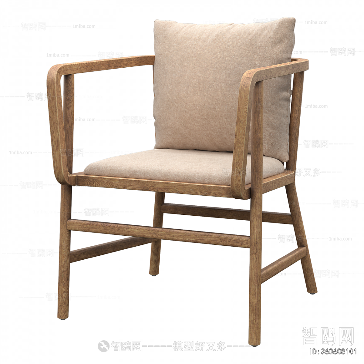 现代实木休闲椅
