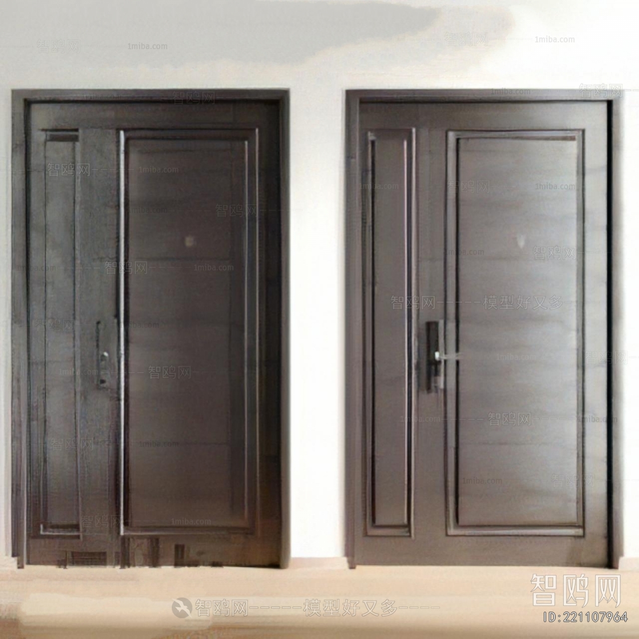 Modern Unequal Double Door