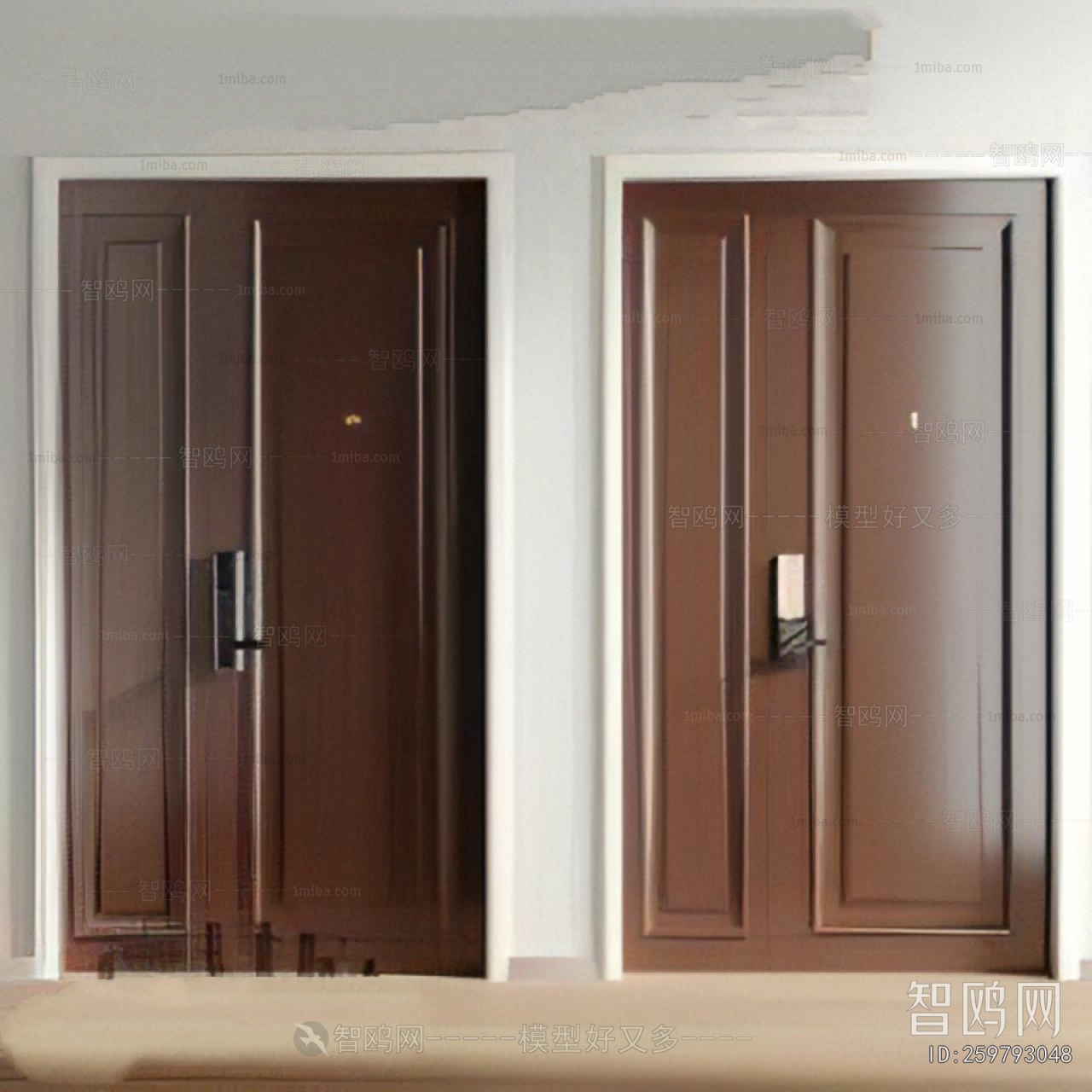 Modern Unequal Double Door