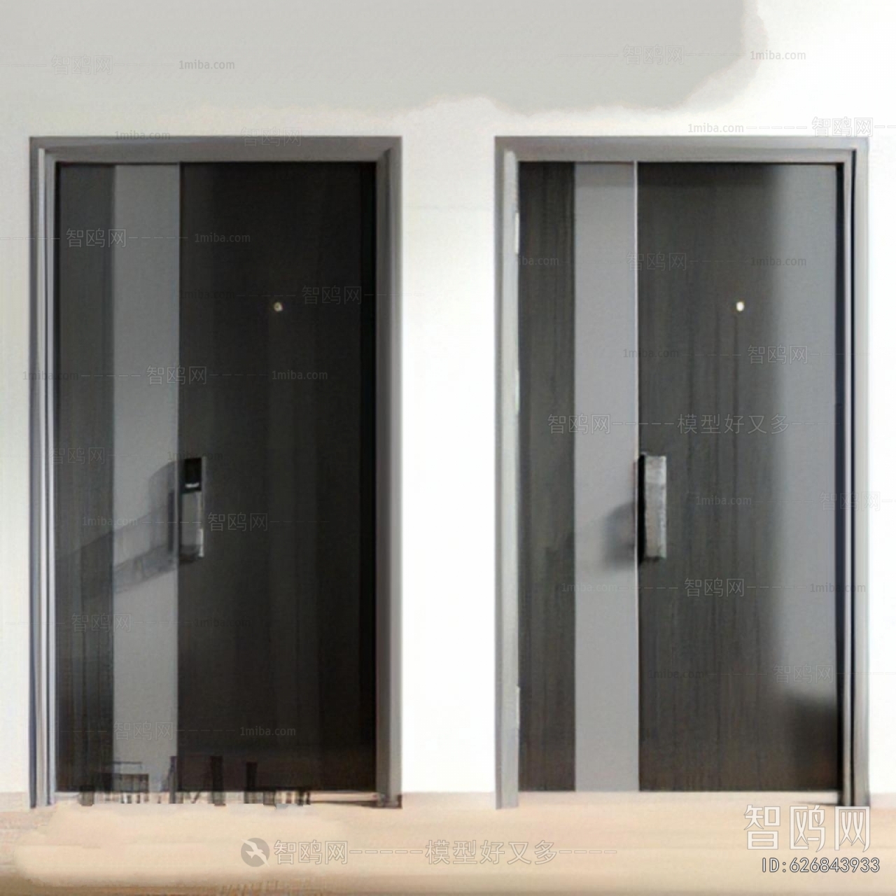 Modern Unequal Double Door