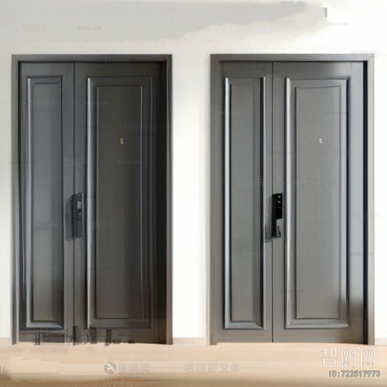 Modern Unequal Double Door