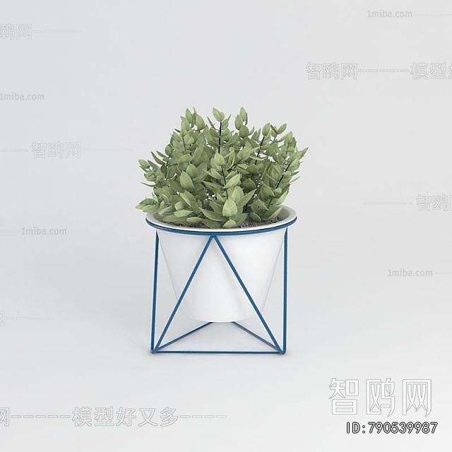Modern Potted Green Plant