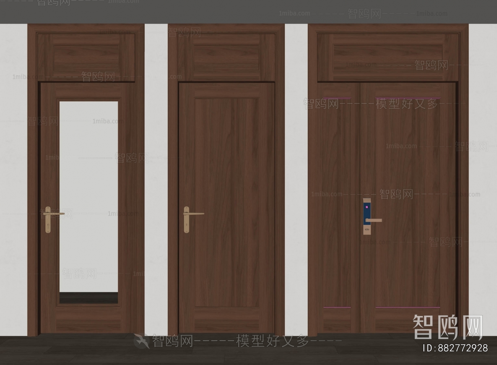 New Chinese Style Solid Wood Door