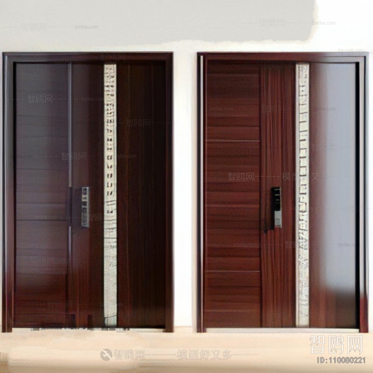 New Chinese Style Unequal Double Door