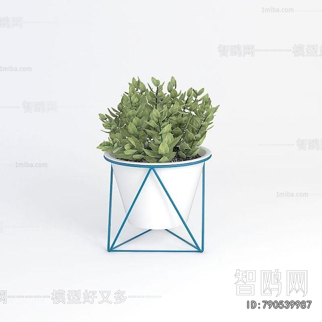 Modern Potted Green Plant