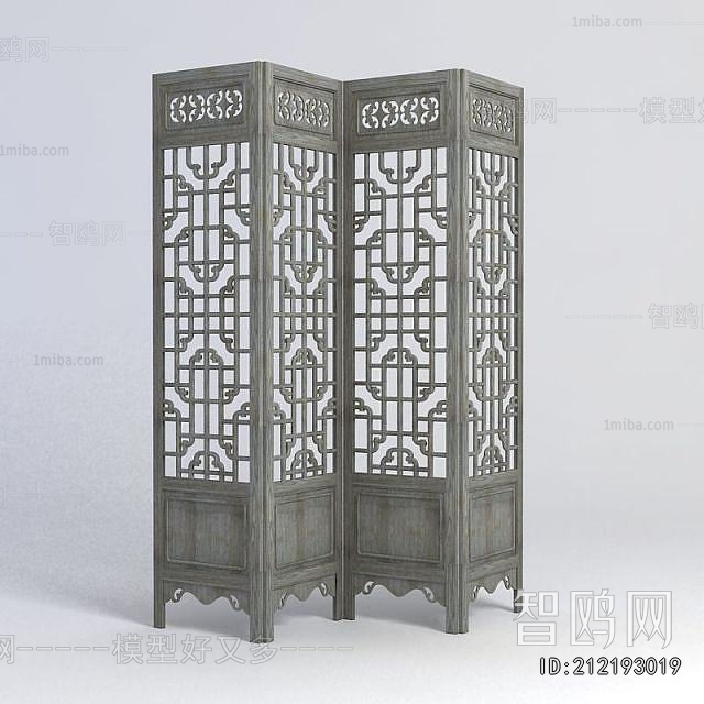 Chinese Style Wooden Screen Partition