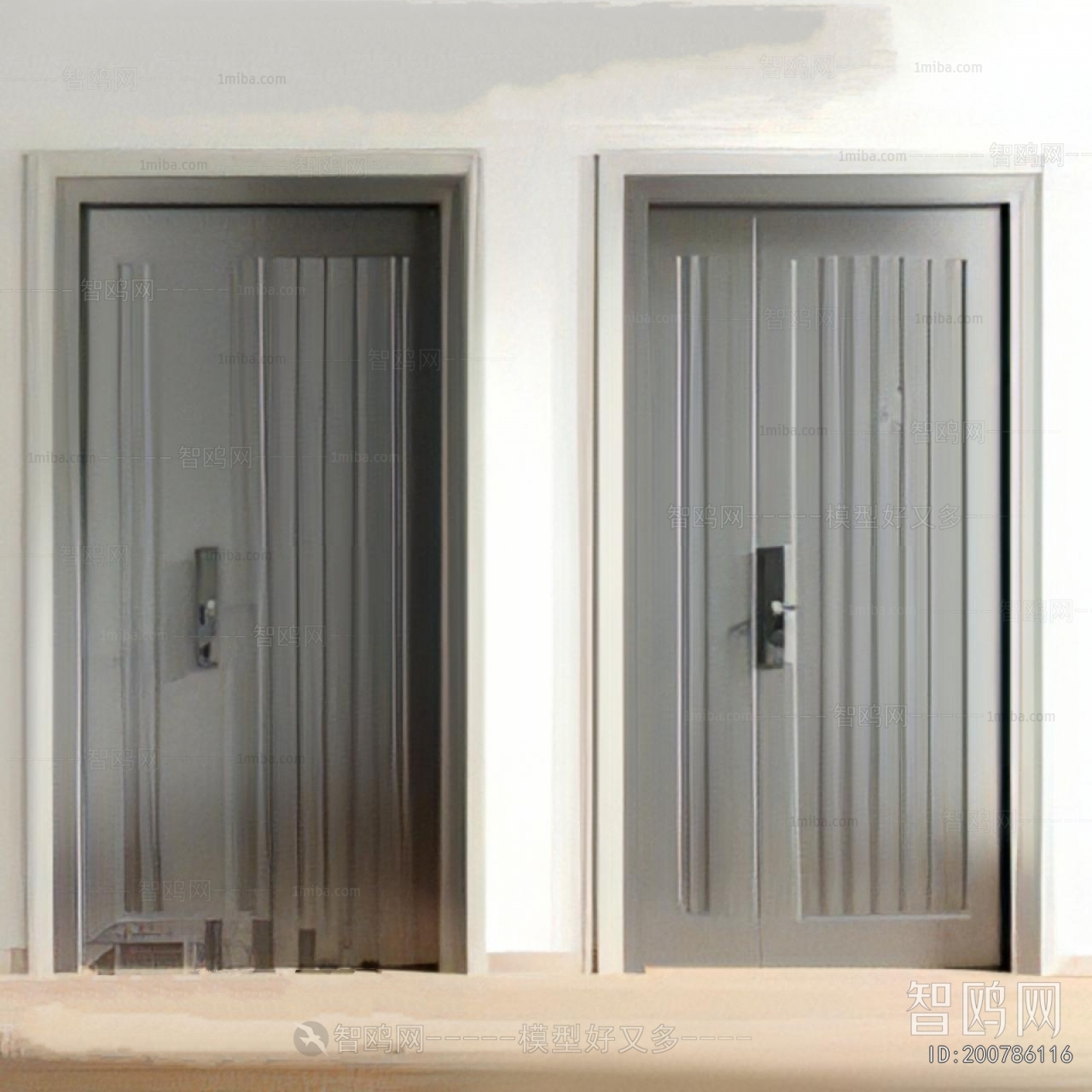 Modern Unequal Double Door