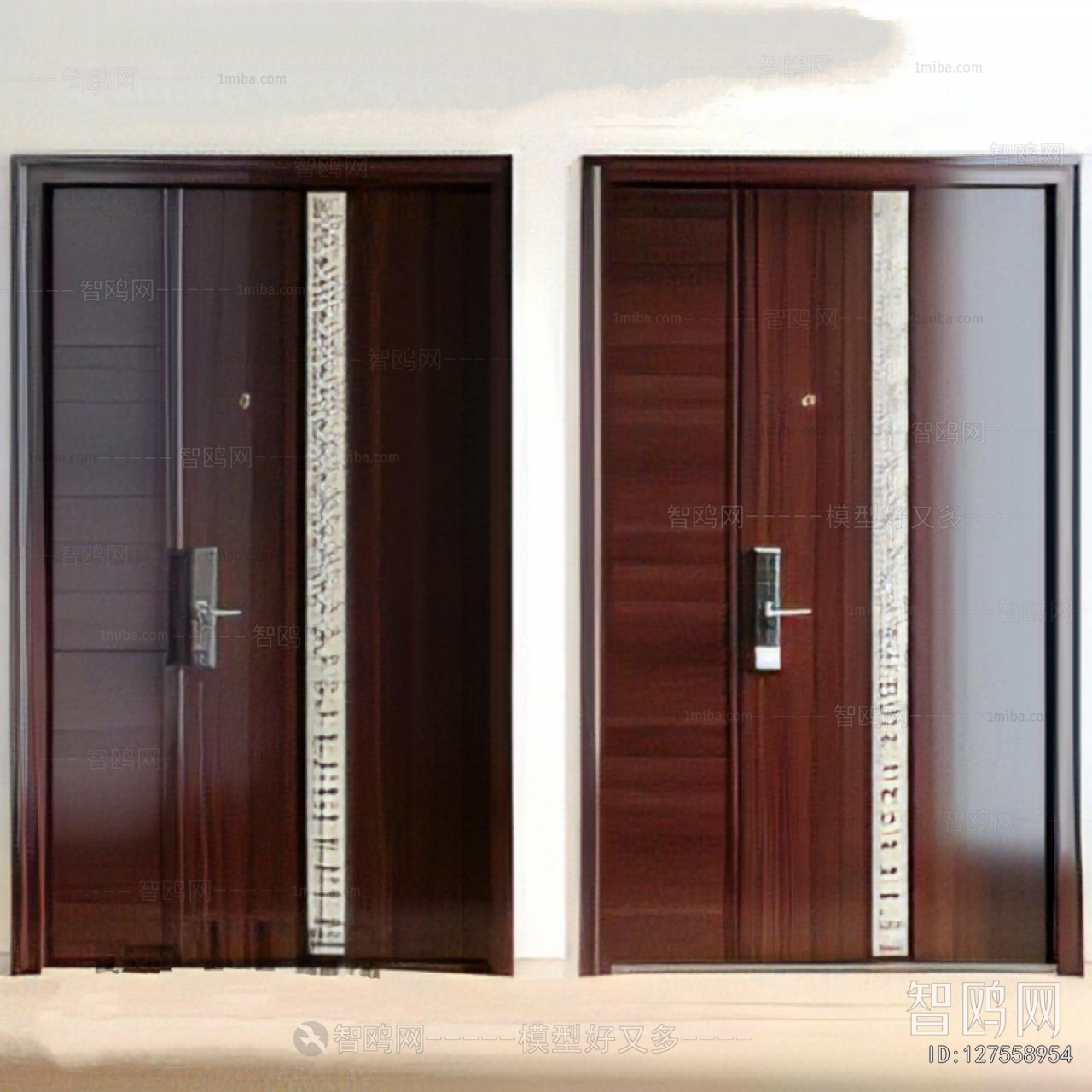 New Chinese Style Unequal Double Door