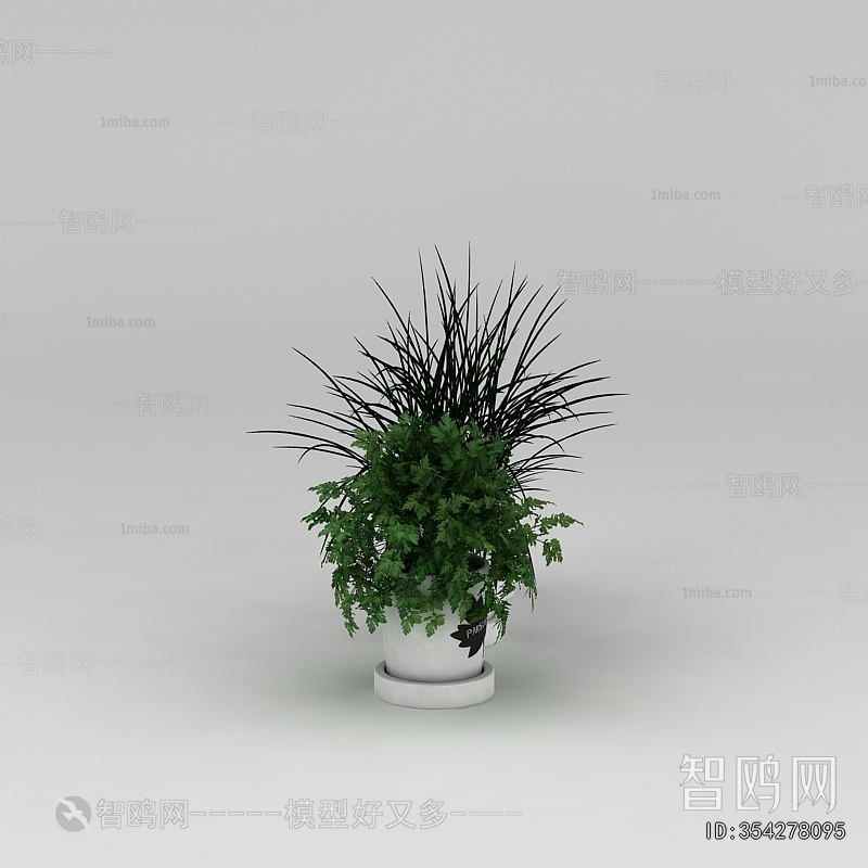 Modern Potted Green Plant