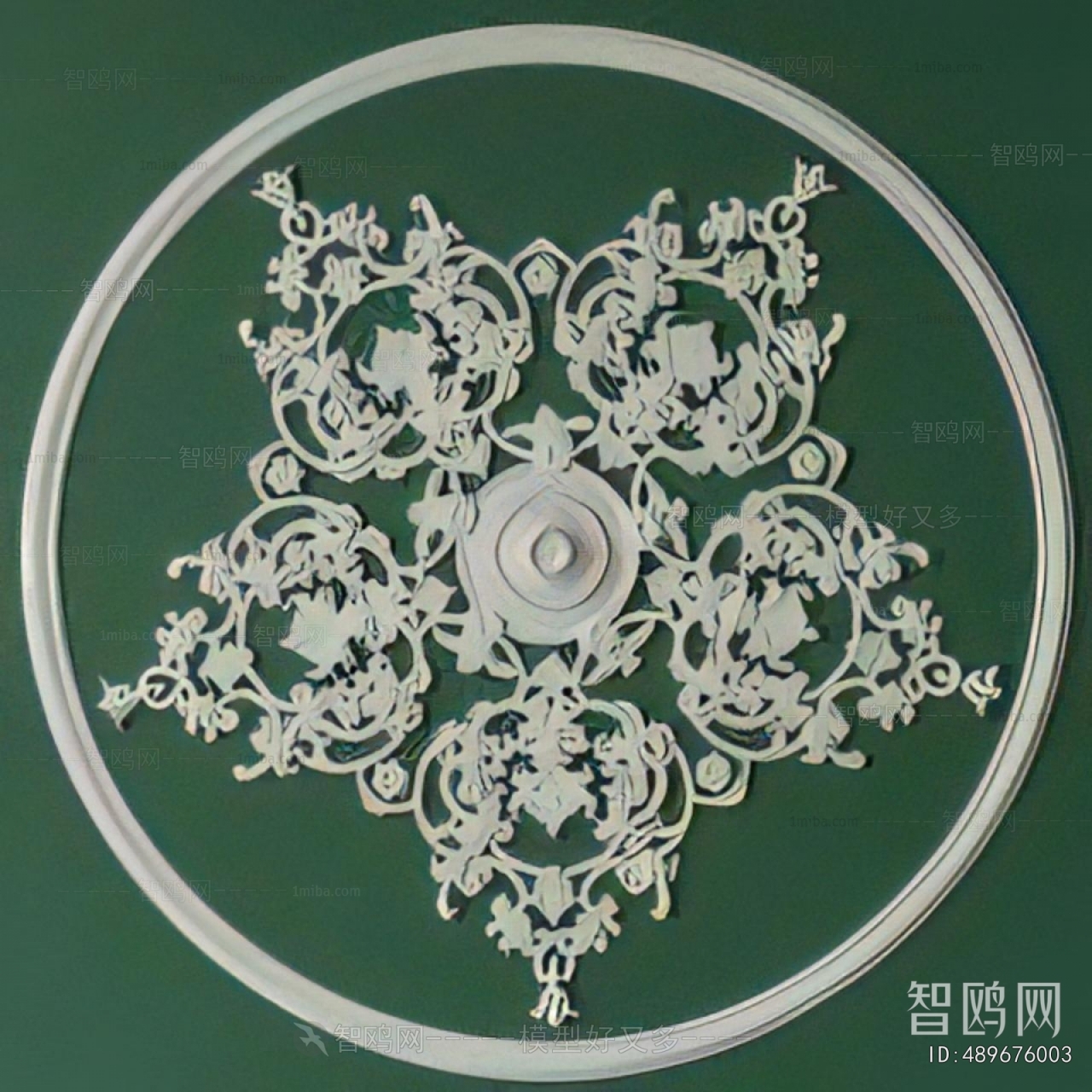 European Style Plaster Carved Top Plate