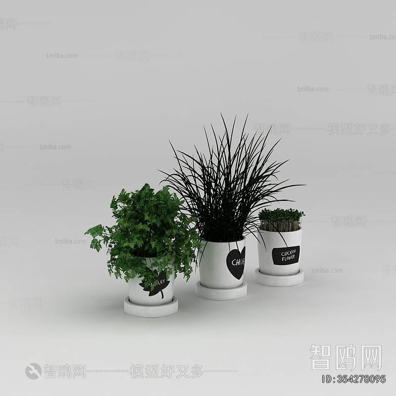 Modern Potted Green Plant