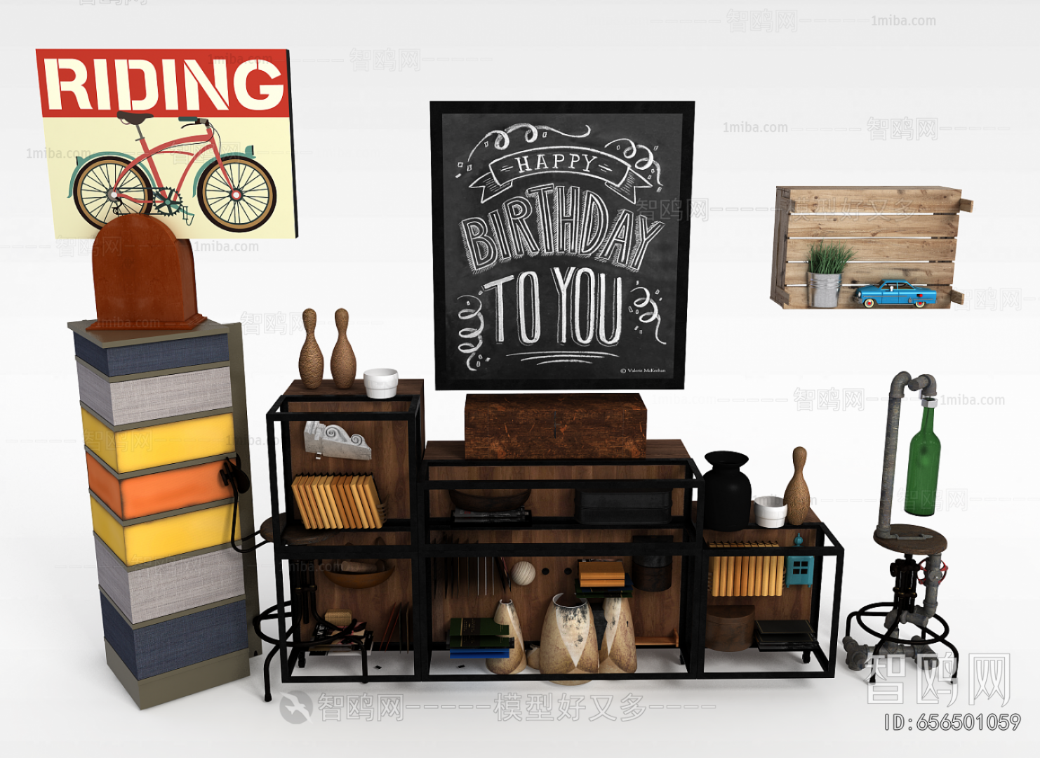 Industrial Style Decorative Cabinet