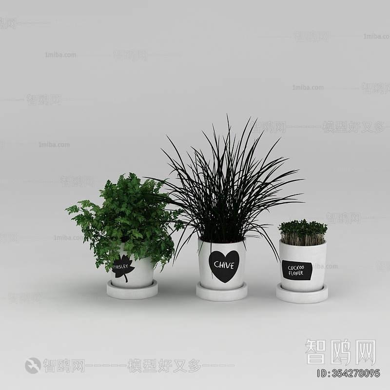 Modern Potted Green Plant