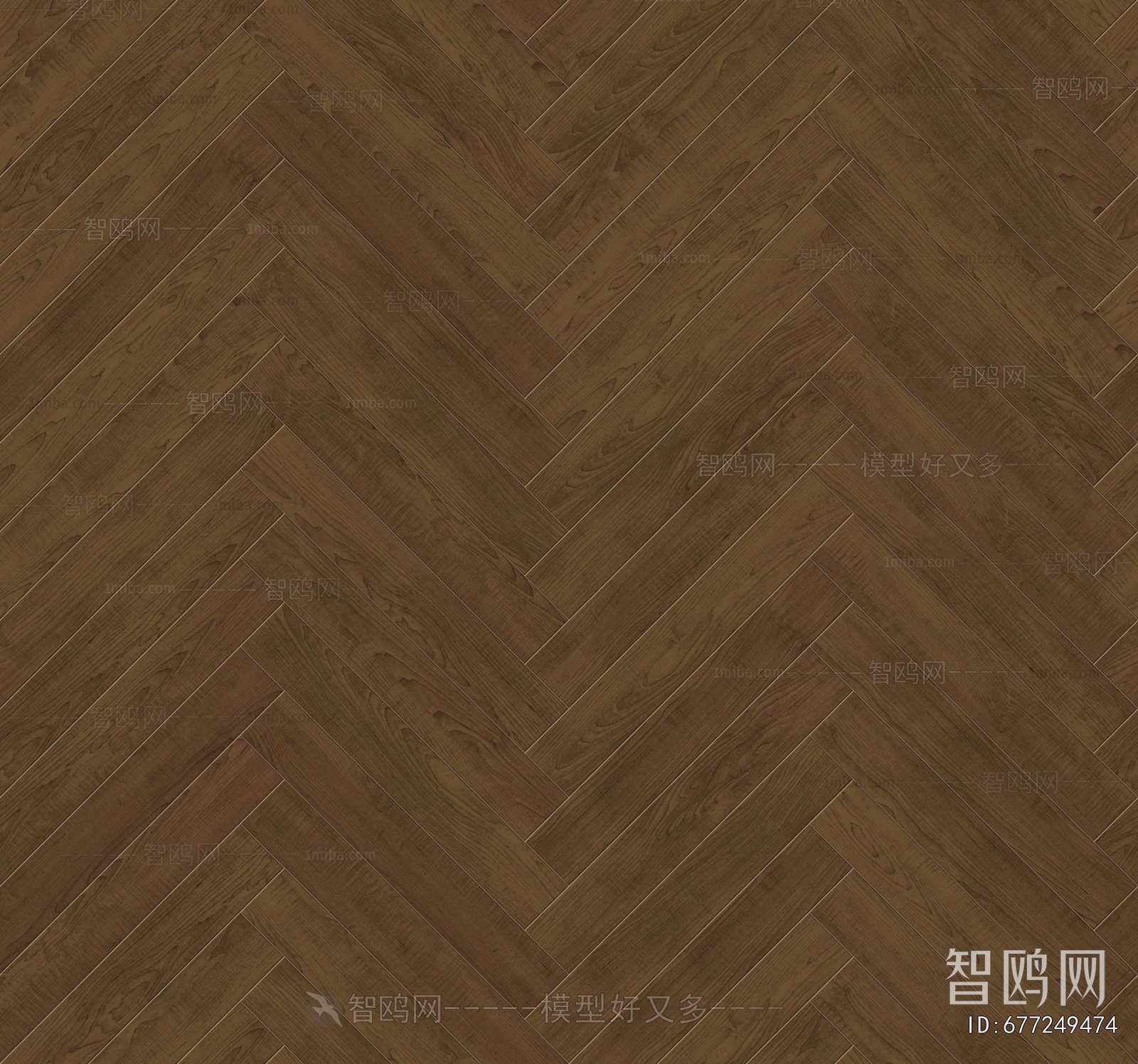 现代棕色无缝鱼骨纹错缝拼花地板