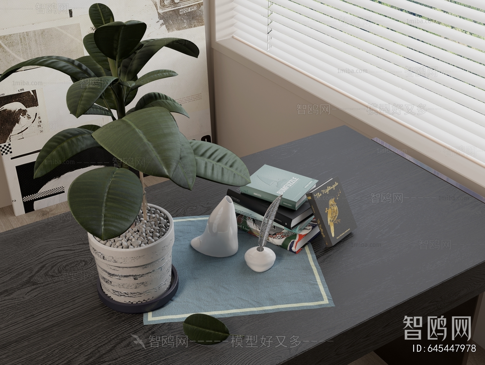 Modern Potted Green Plant