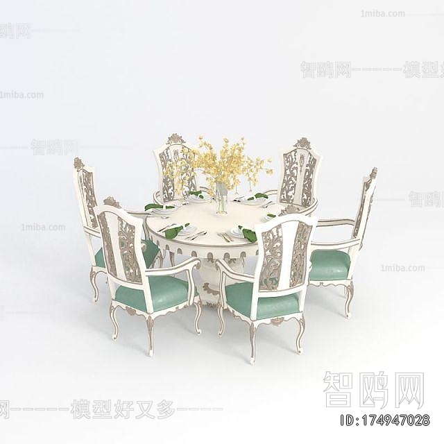 European Style Dining Table And Chairs