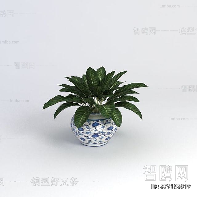 New Chinese Style Potted Green Plant