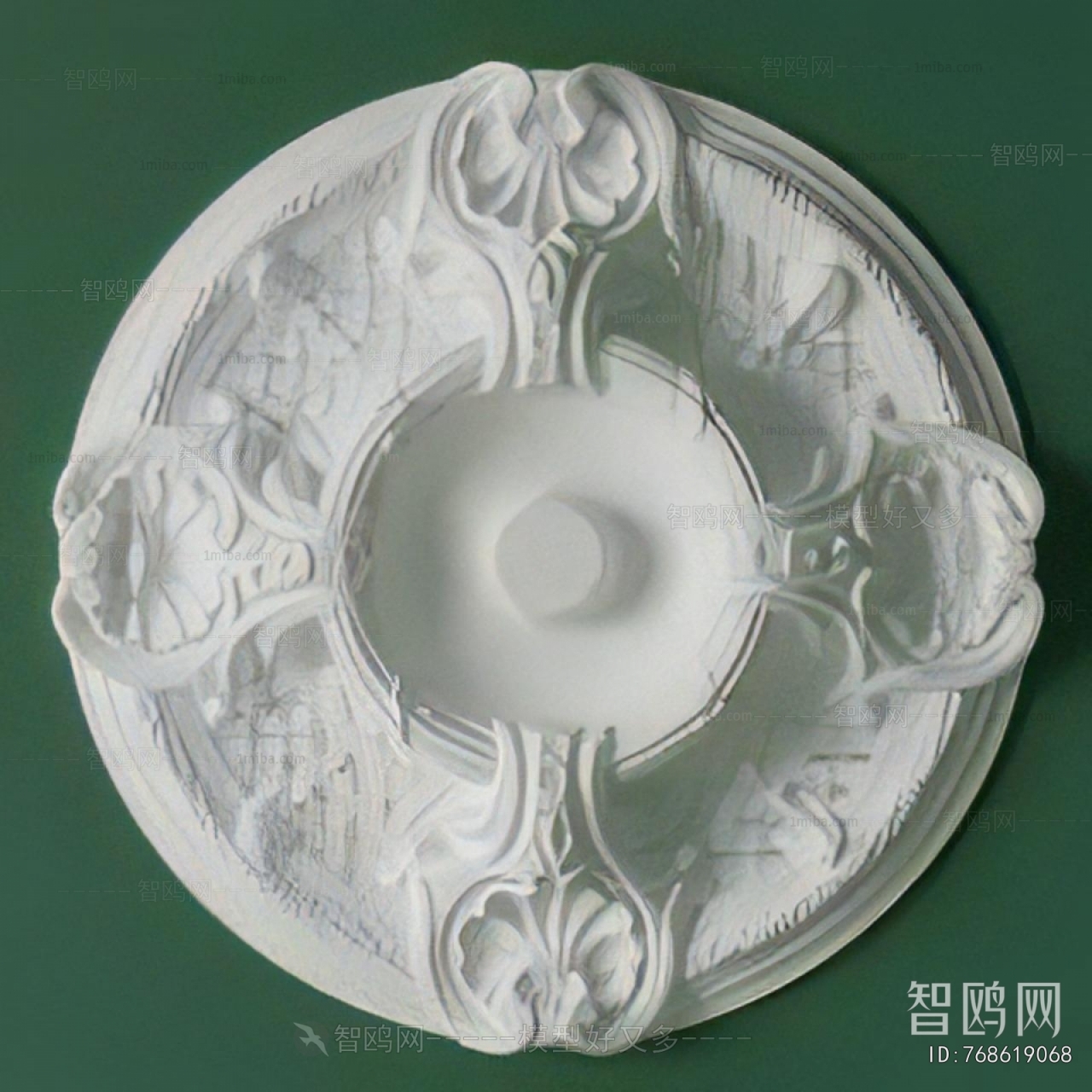 European Style Plaster Carved Top Plate