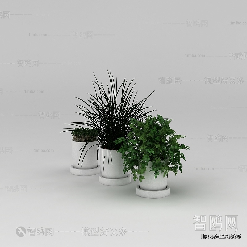 Modern Potted Green Plant