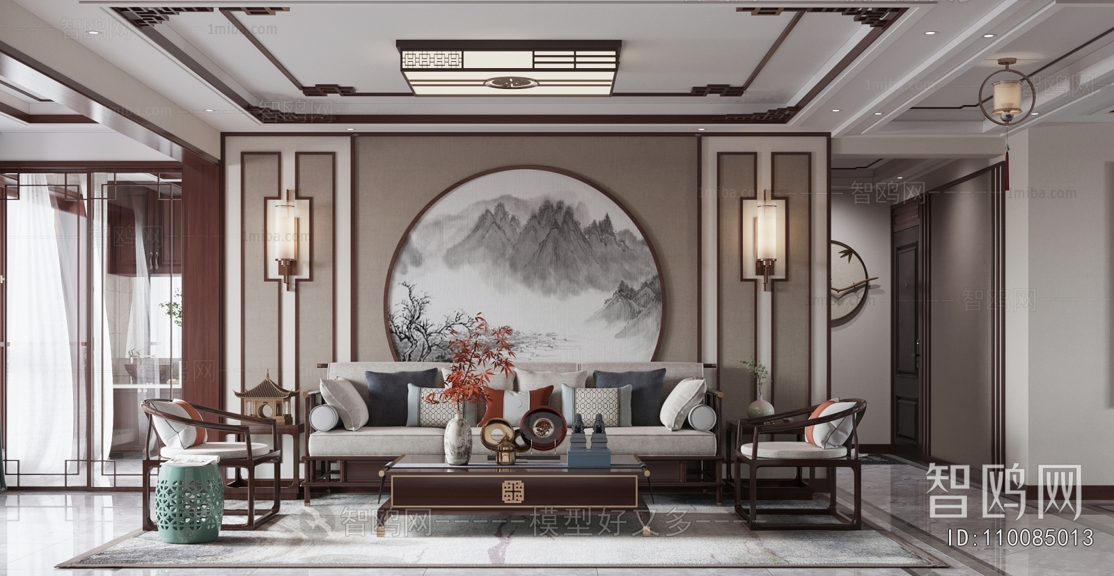 New Chinese Style A Living Room