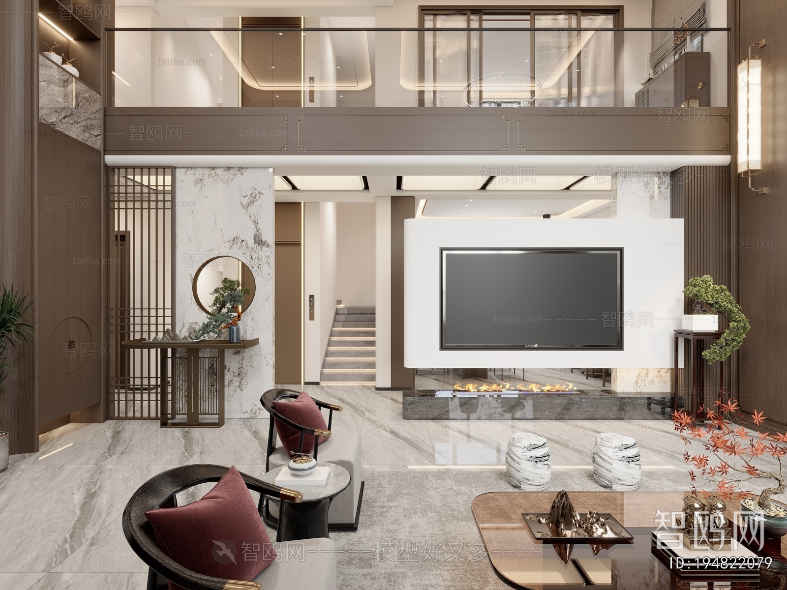 New Chinese Style A Living Room