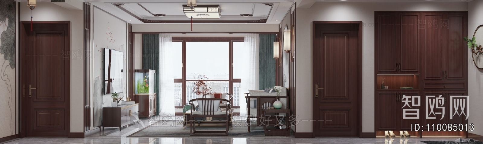 New Chinese Style A Living Room