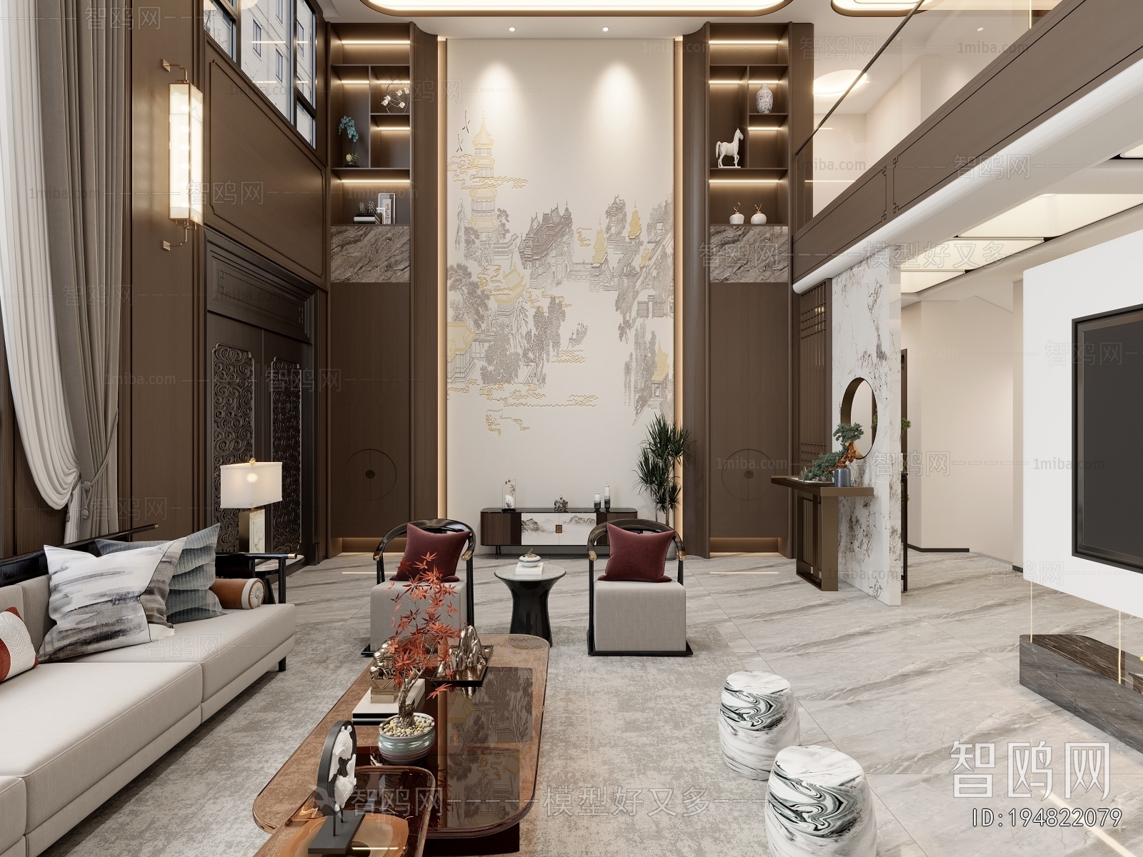 New Chinese Style A Living Room