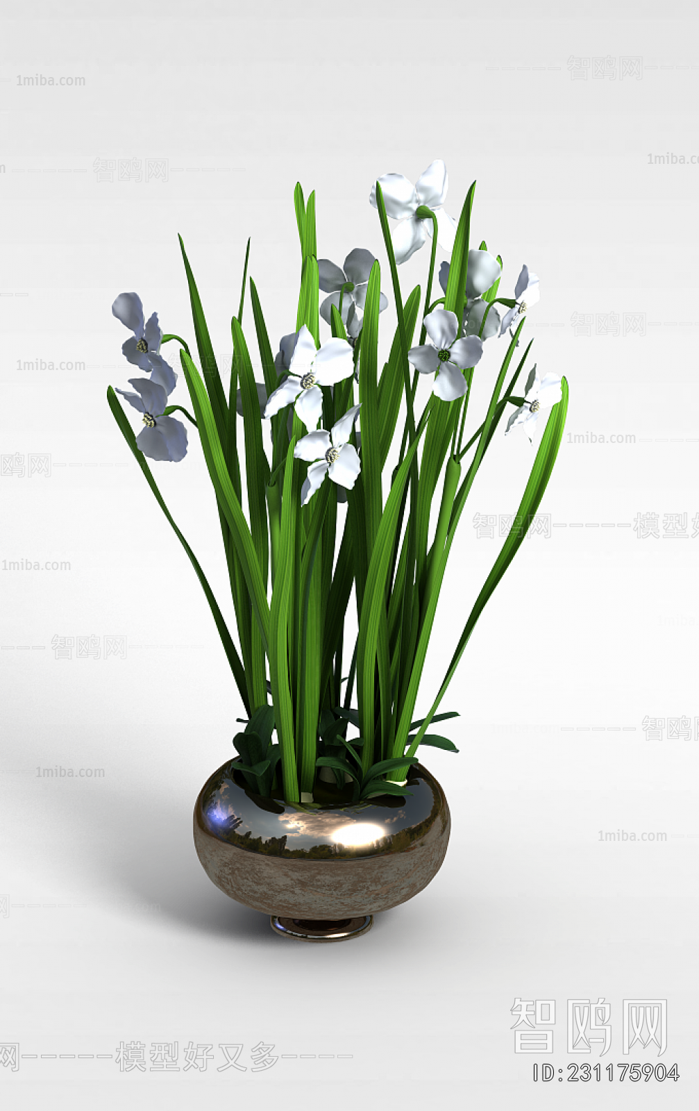 Modern Potted Green Plant