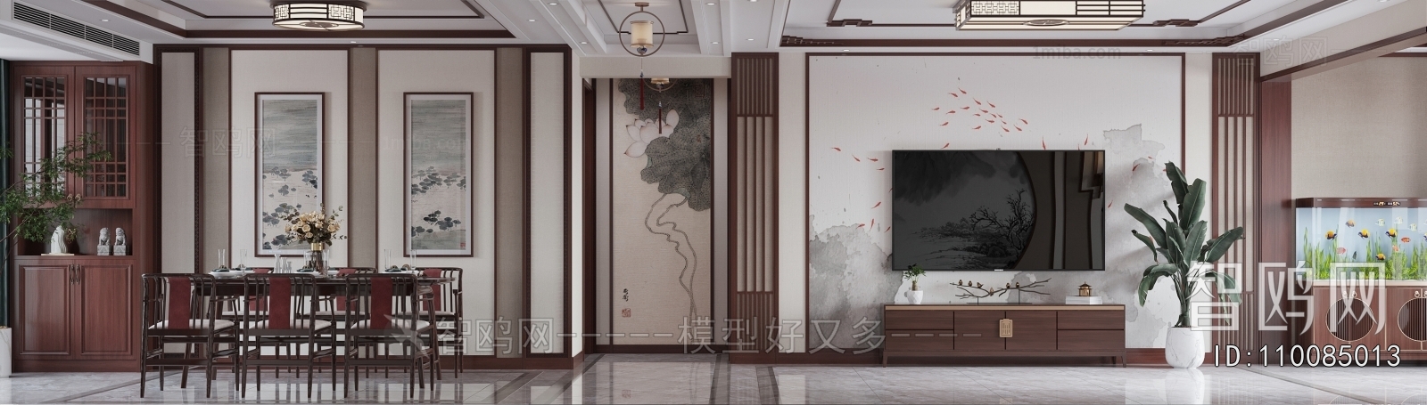 New Chinese Style A Living Room