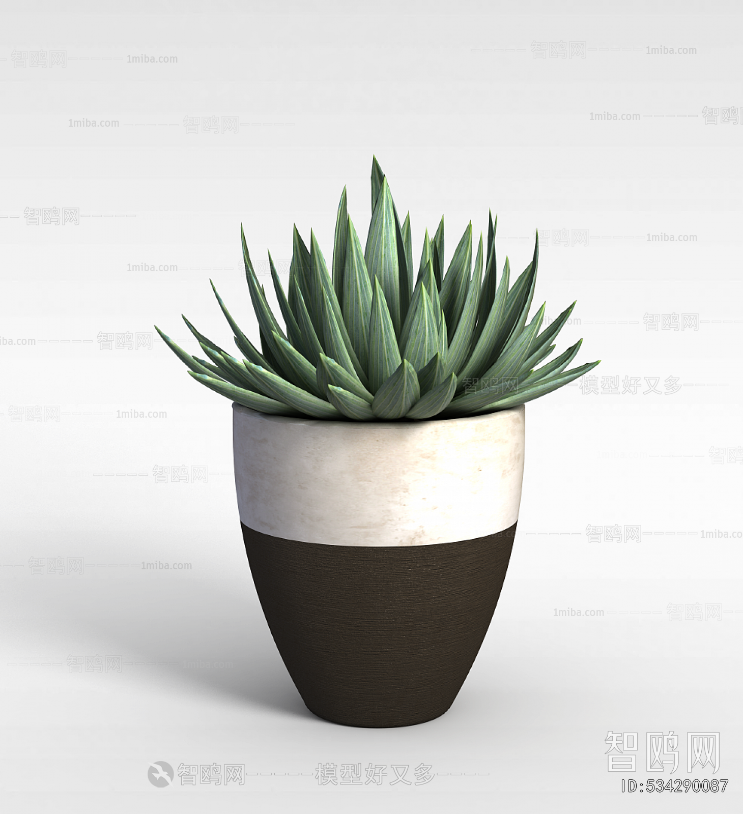 Modern Potted Green Plant