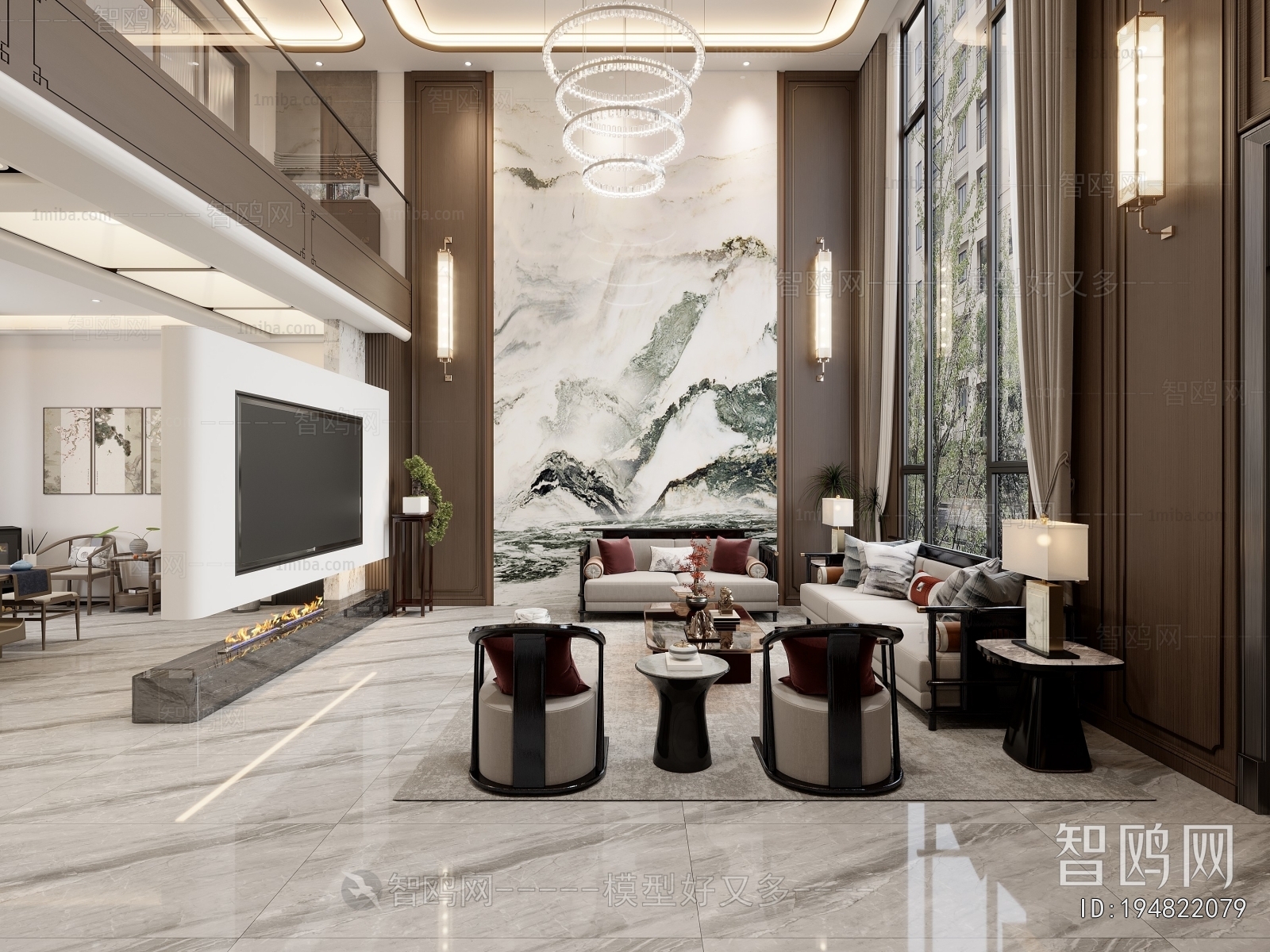 New Chinese Style A Living Room