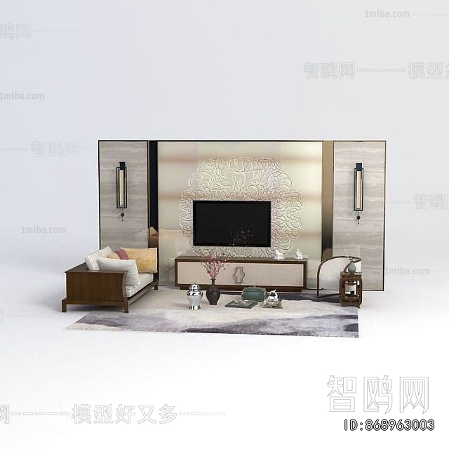 New Chinese Style Sofa Combination