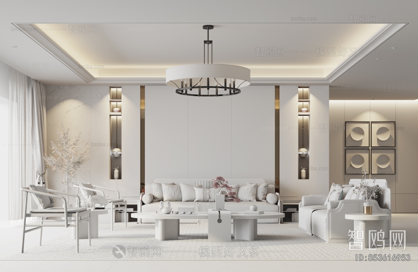 New Chinese Style A Living Room