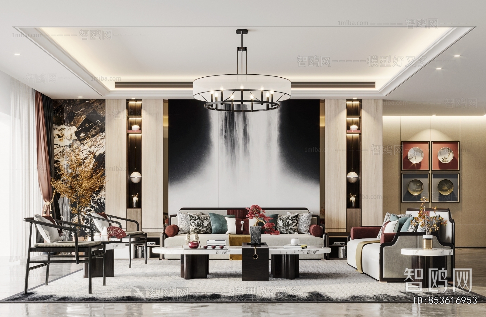 New Chinese Style A Living Room