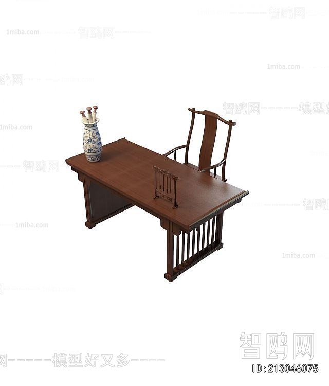 New Chinese Style Computer Desk And Chair