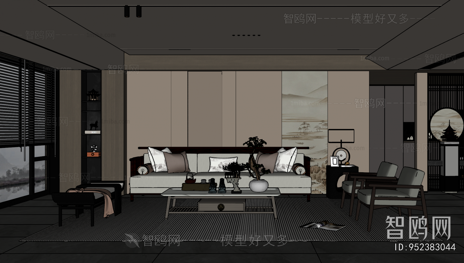 New Chinese Style A Living Room