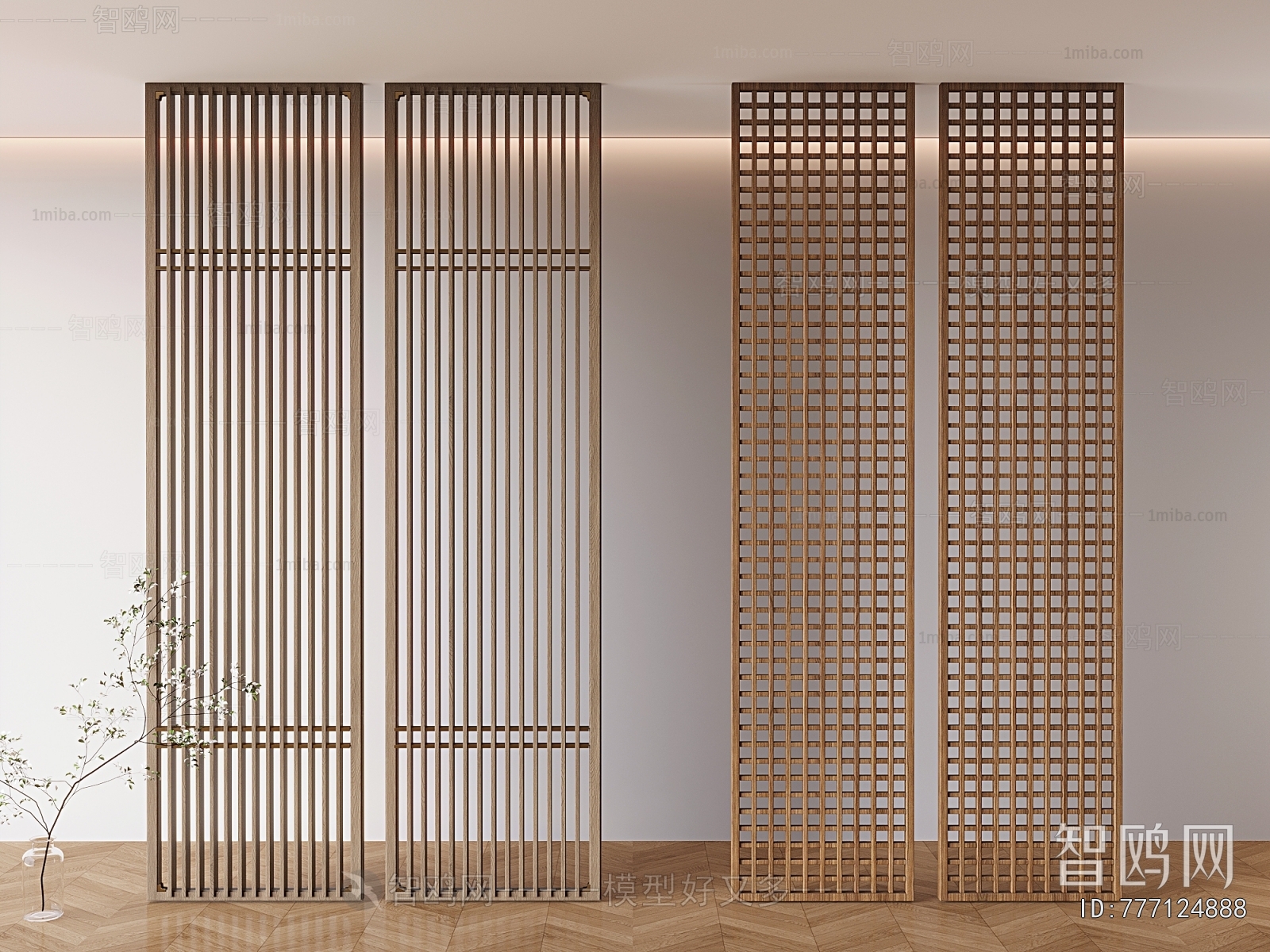 New Chinese Style Wooden Screen Partition