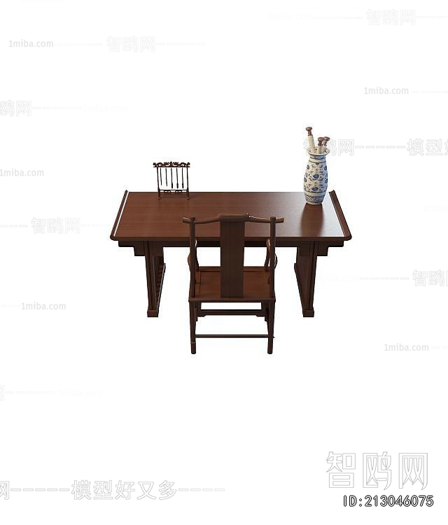 New Chinese Style Computer Desk And Chair